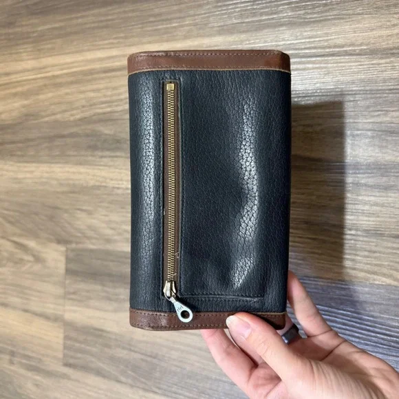 Vintage Dooney & Bourke Wallet Black Tan Checkbook - Picture 11 of 15